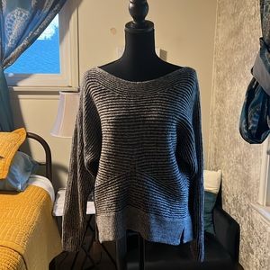 All saints 100% merino wool knit sweater, black and grey. Soft but thick. Size L